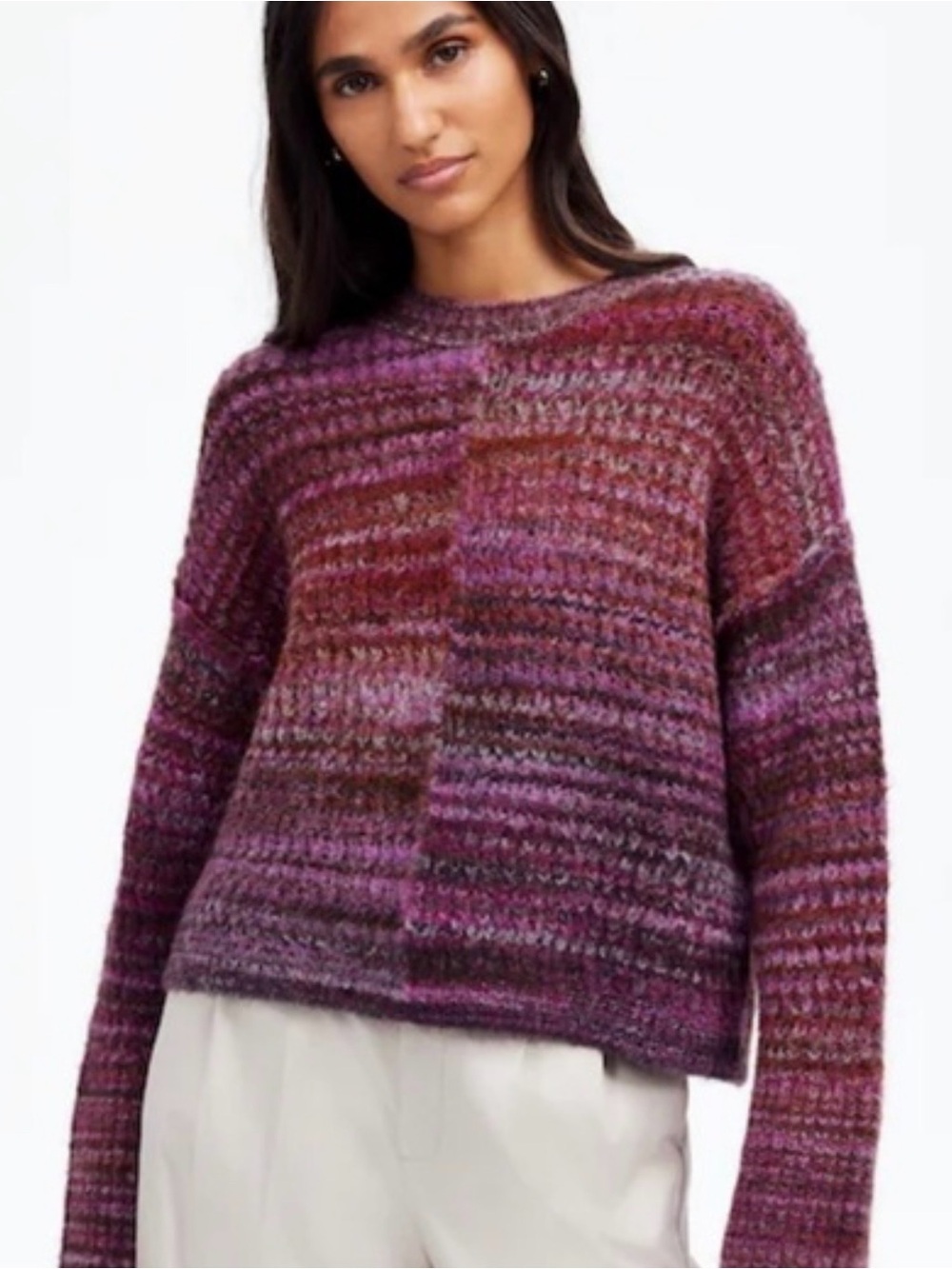 Madewell Marled Purple Crewneck Sweater